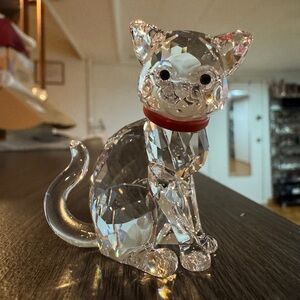 🐱 Swarovski Crystal Cat Mother Figurine – Red Collar (1193526) – Box & COA